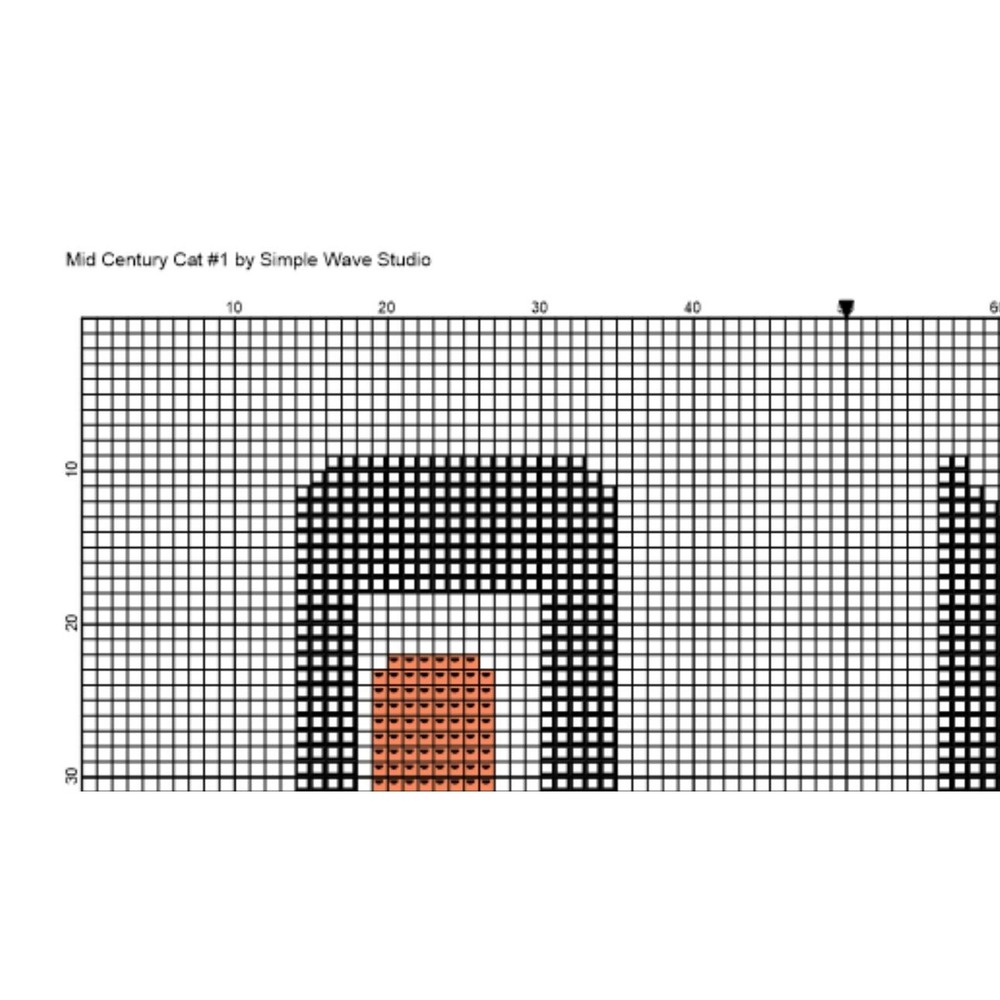 Atomic Black Cat Mid Century Art Counted Cross Stitch Pattern Leaflet Chart - Picture 4 of 5